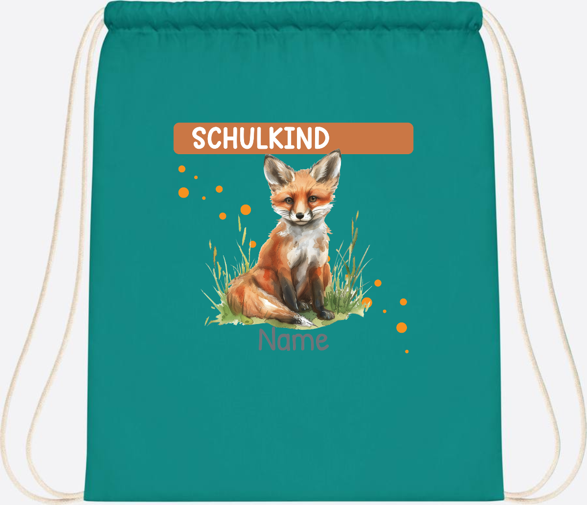 Turnbeutel zur Einschulung personalisiert mit Namen - Emerald