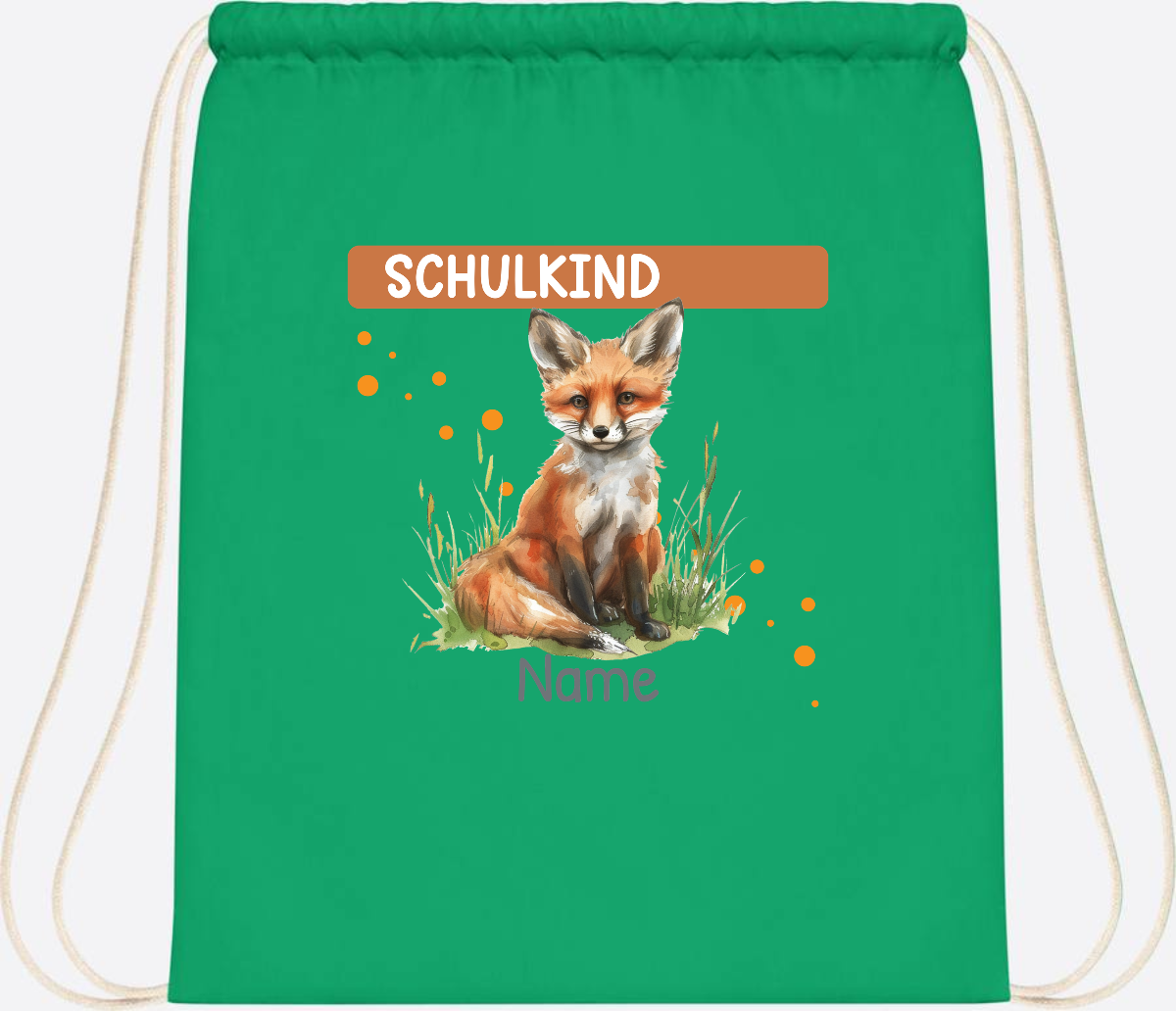 Turnbeutel zur Einschulung personalisiert mit Namen - Kelly Green