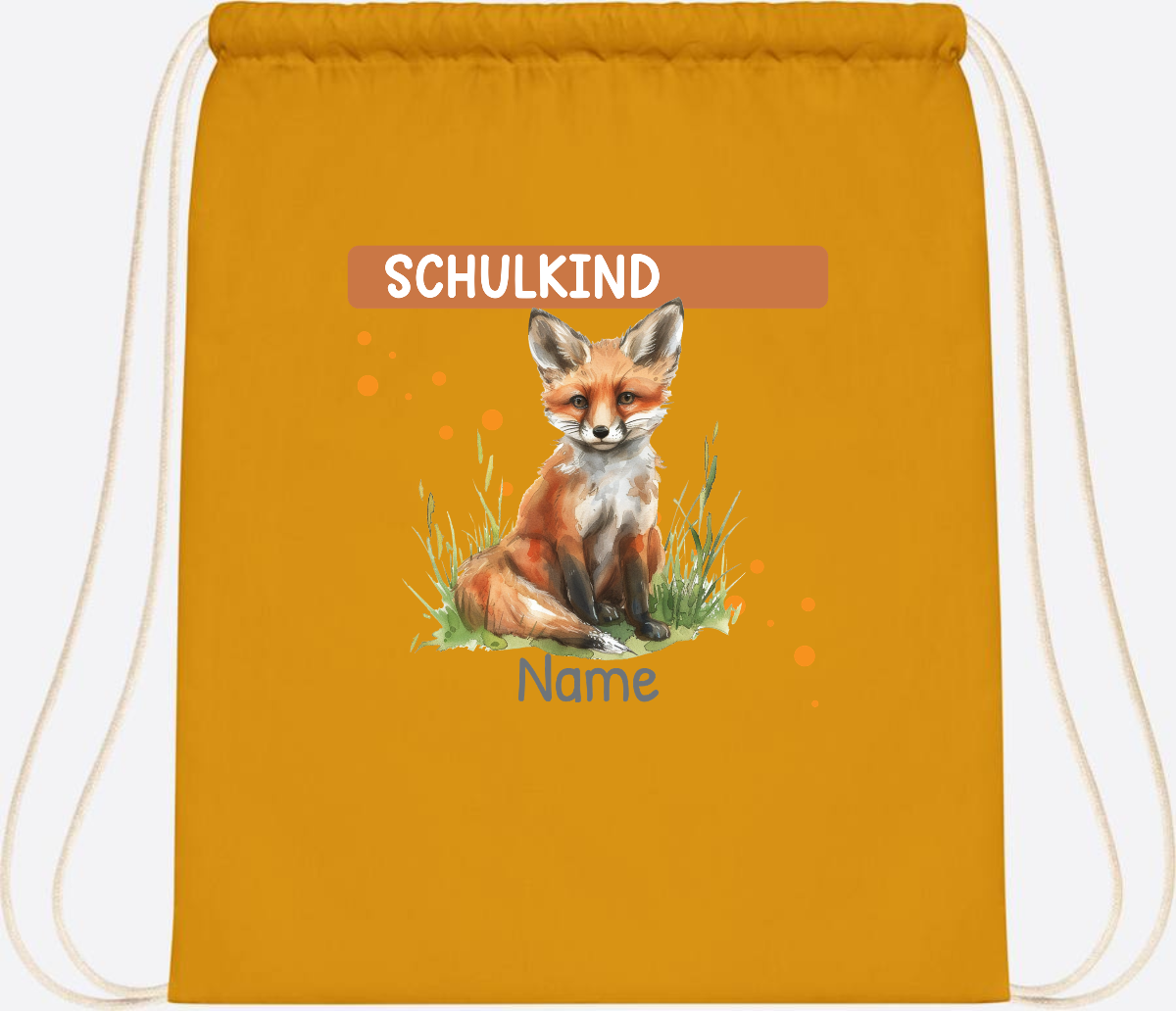 Turnbeutel zur Einschulung personalisiert mit Namen - Mustard
