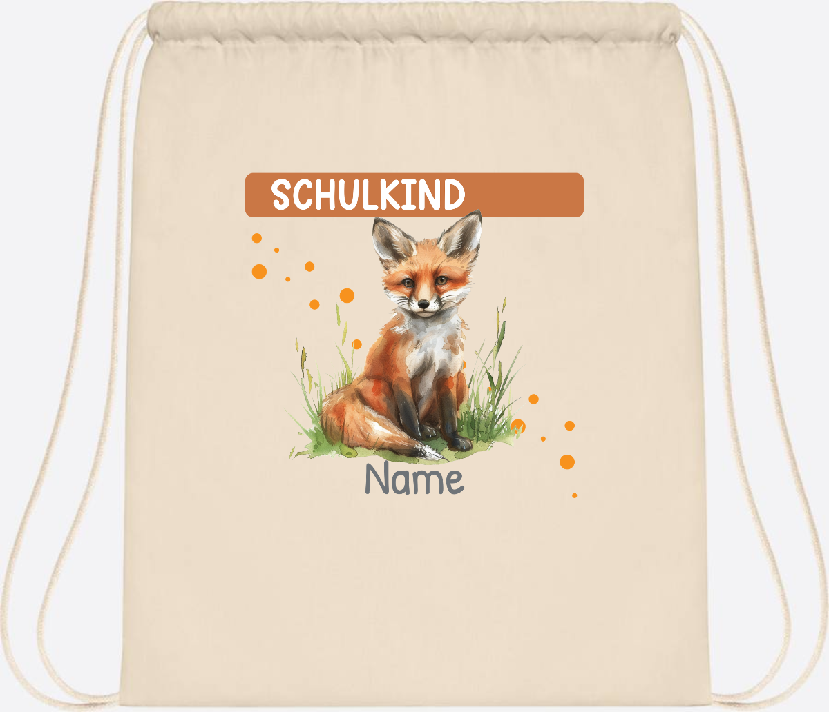 Turnbeutel zur Einschulung personalisiert mit Namen - Natural
