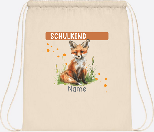 Turnbeutel zur Einschulung personalisiert mit Namen - Natural
