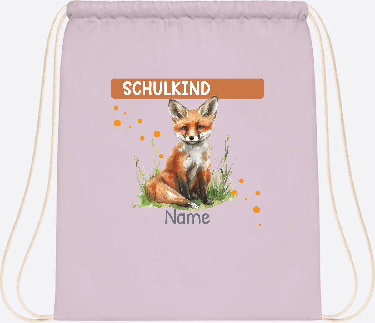 Turnbeutel zur Einschulung personalisiert mit Namen - Pastel Pink/White