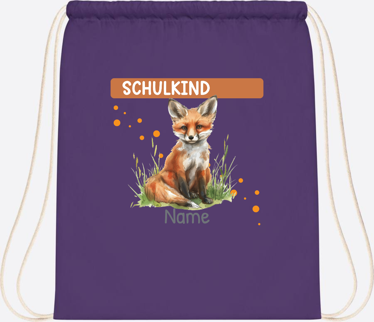 Turnbeutel zur Einschulung personalisiert mit Namen - Purple