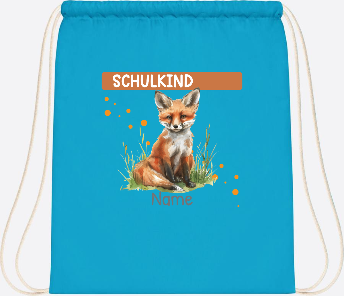 Turnbeutel zur Einschulung personalisiert mit Namen - Surf Blue