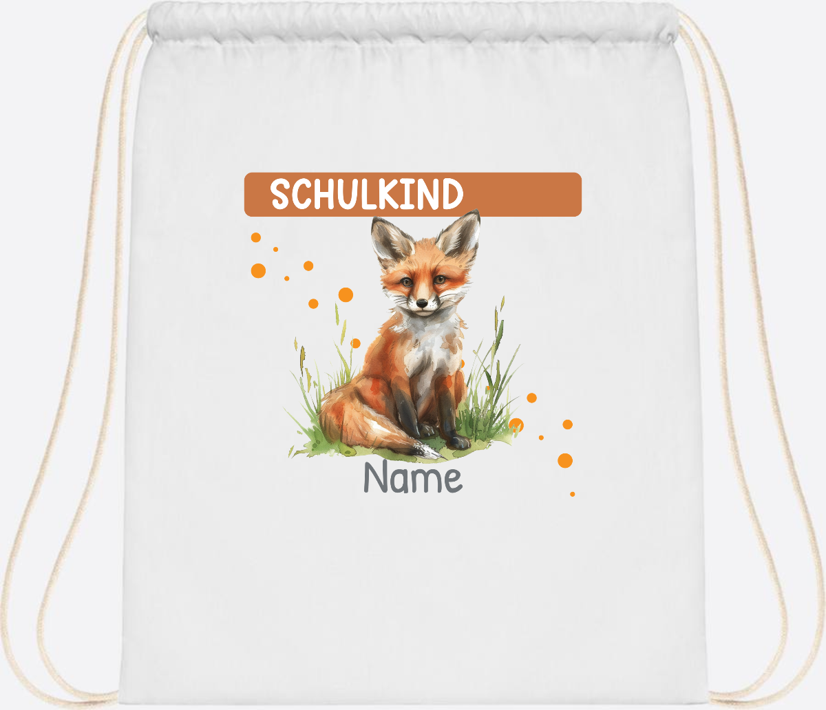 Turnbeutel zur Einschulung personalisiert mit Namen - White
