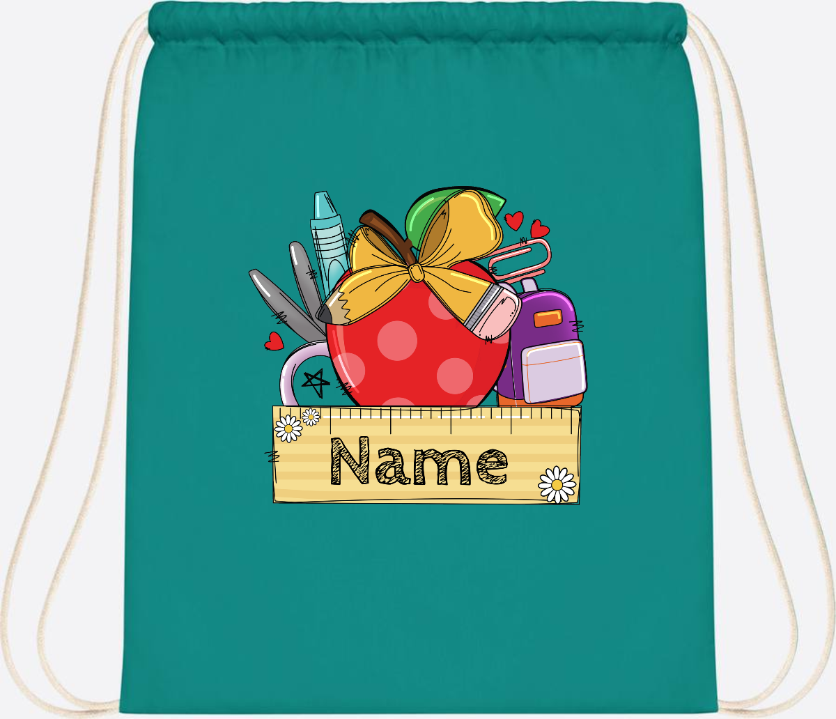Turnbeutel zur Einschulung – Personalisiert mit Namen - Emerald