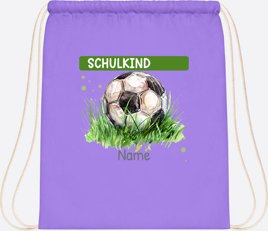 Turnbeutel zur Einschulung – Personalisiert mit Namen - Lavender/White