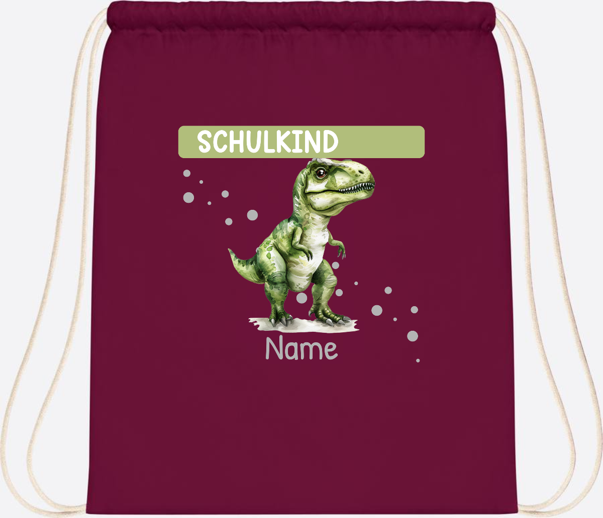 Turnbeutel zur Einschulung – Personalisiertes Geschenk mit Namen - Burgundy