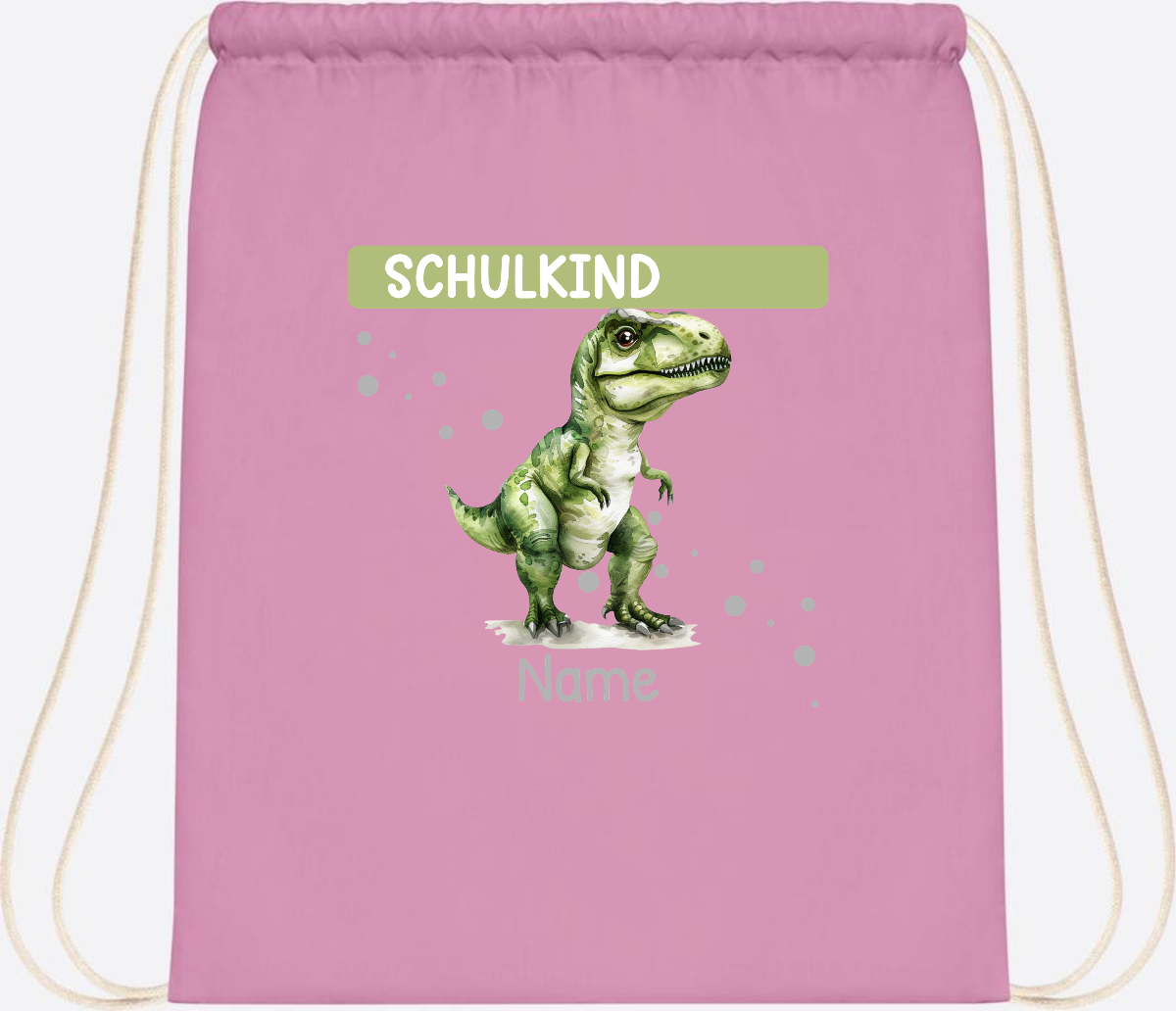 Turnbeutel zur Einschulung – Personalisiertes Geschenk mit Namen - Classic Pink/White