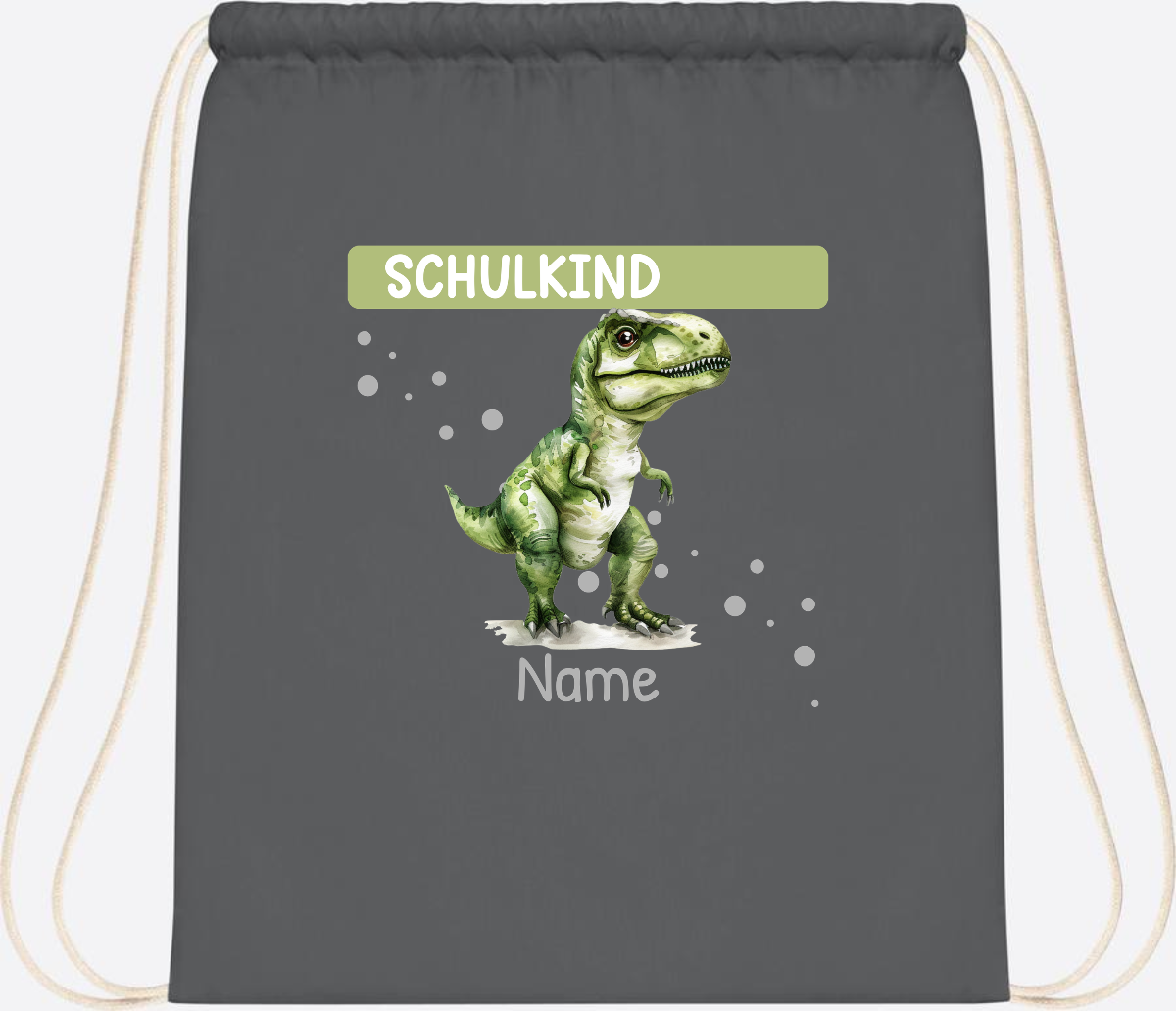 Turnbeutel zur Einschulung – Personalisiertes Geschenk mit Namen - Graphite Grey