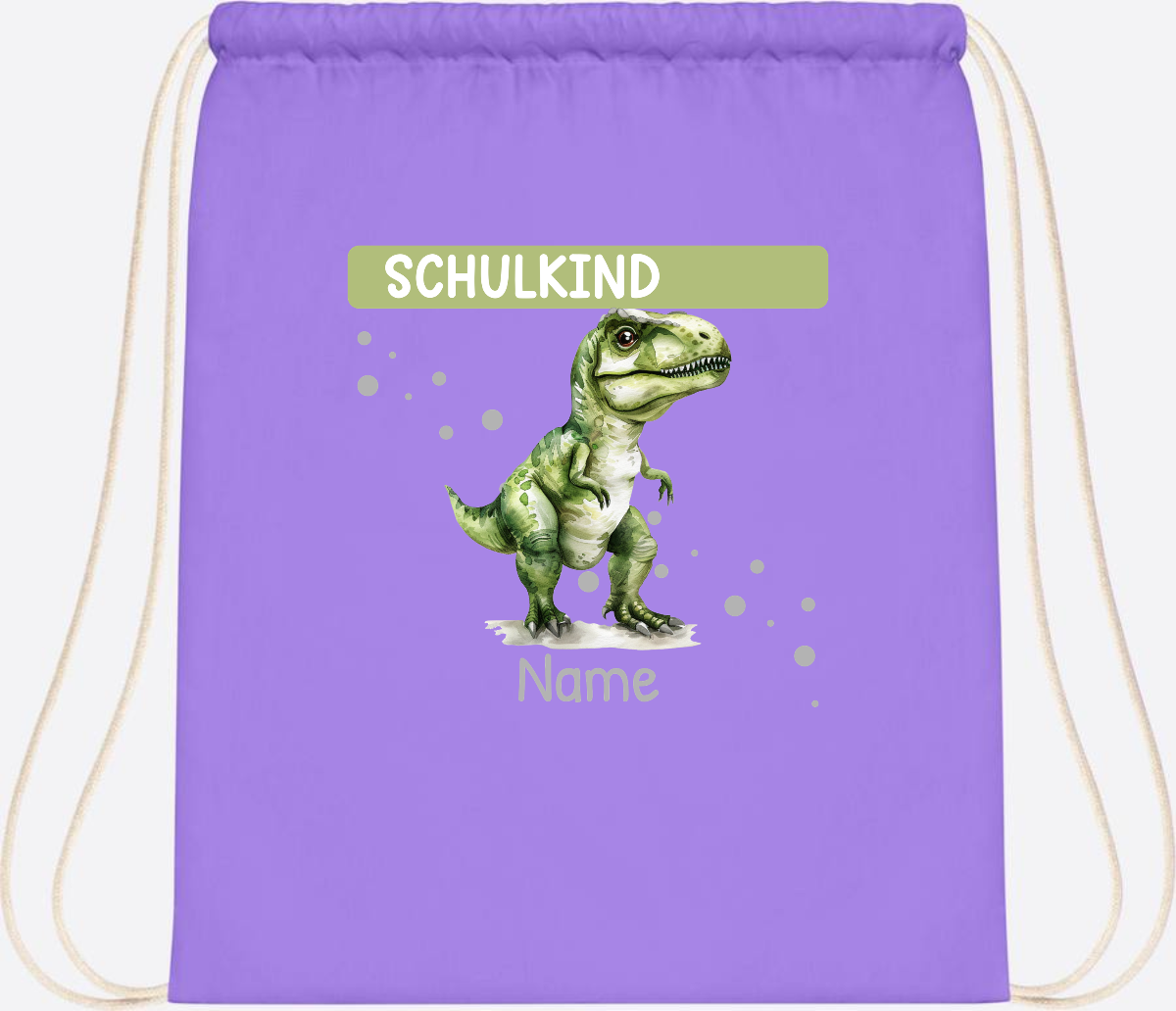 Turnbeutel zur Einschulung – Personalisiertes Geschenk mit Namen - Lavender/White