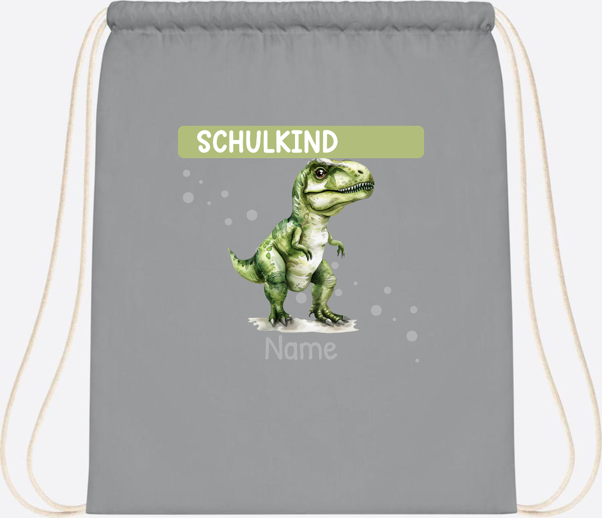 Turnbeutel zur Einschulung – Personalisiertes Geschenk mit Namen - Light Grey