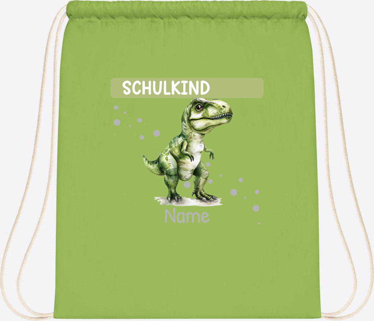 Turnbeutel zur Einschulung – Personalisiertes Geschenk mit Namen - Lime Green