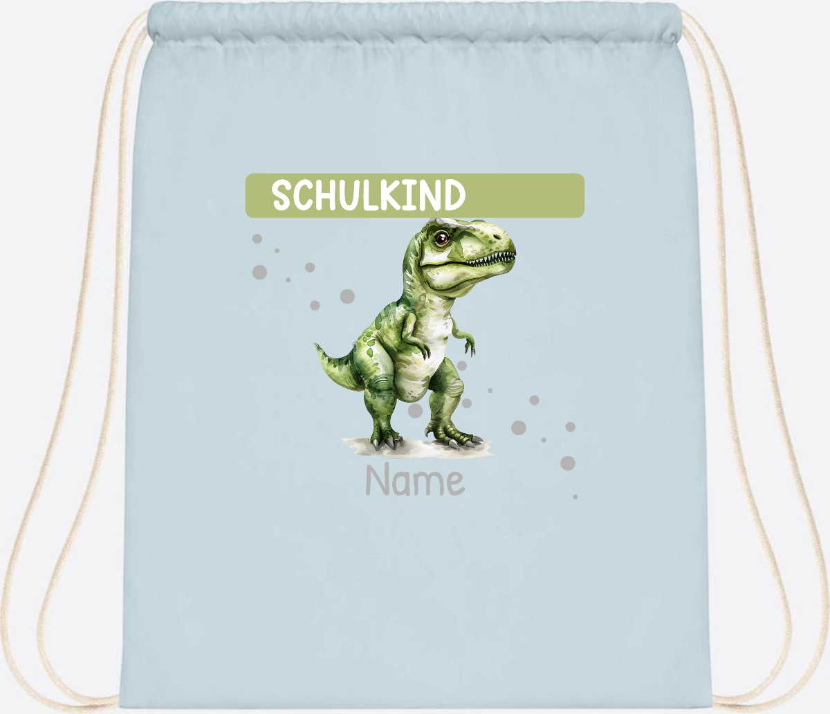 Turnbeutel zur Einschulung – Personalisiertes Geschenk mit Namen - Pastel Blue/White