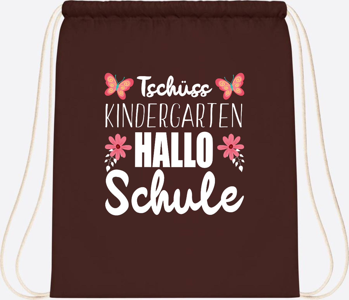 Turnbeutel zur Einschulung – Tschüss Kindergarten, Hallo Schule - Chocolate