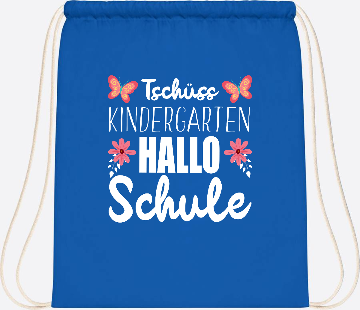 Turnbeutel zur Einschulung – Tschüss Kindergarten, Hallo Schule - Sapphire Blue