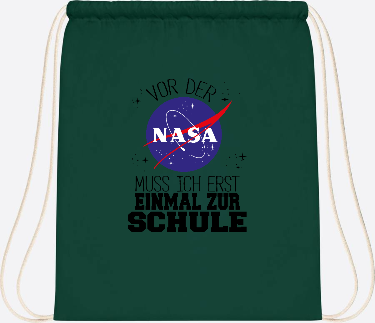 Turnbeutel zur Einschulung: Vor der NASA erst zur Schule - Bottle Green