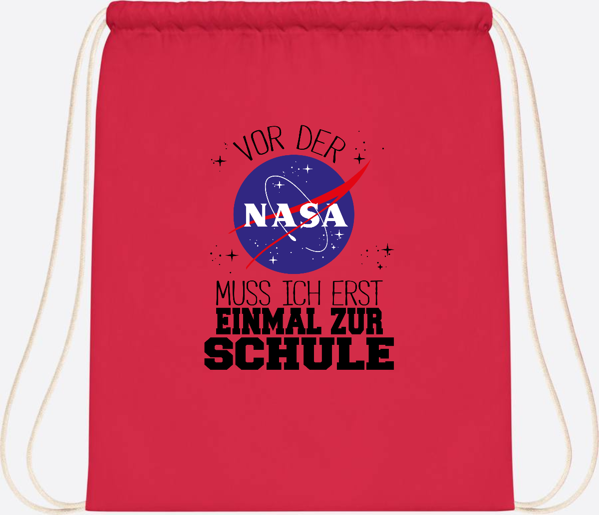 Turnbeutel zur Einschulung: Vor der NASA erst zur Schule - Bright Red