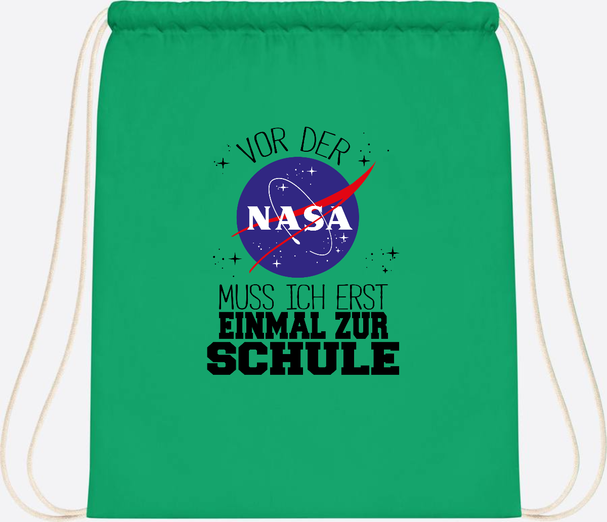Turnbeutel zur Einschulung: Vor der NASA erst zur Schule - Kelly Green