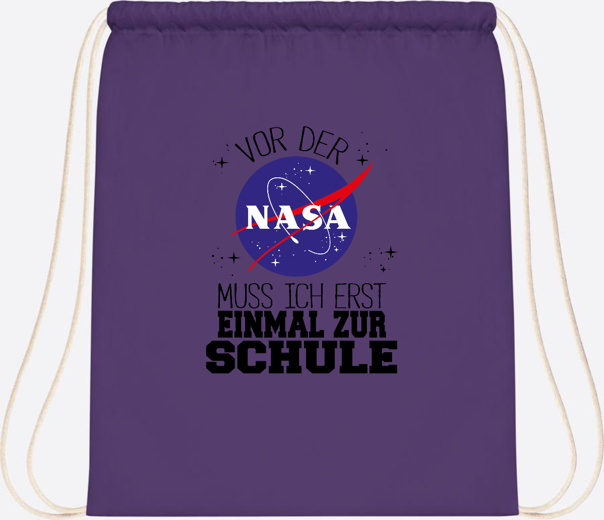 Turnbeutel zur Einschulung: Vor der NASA erst zur Schule - Purple