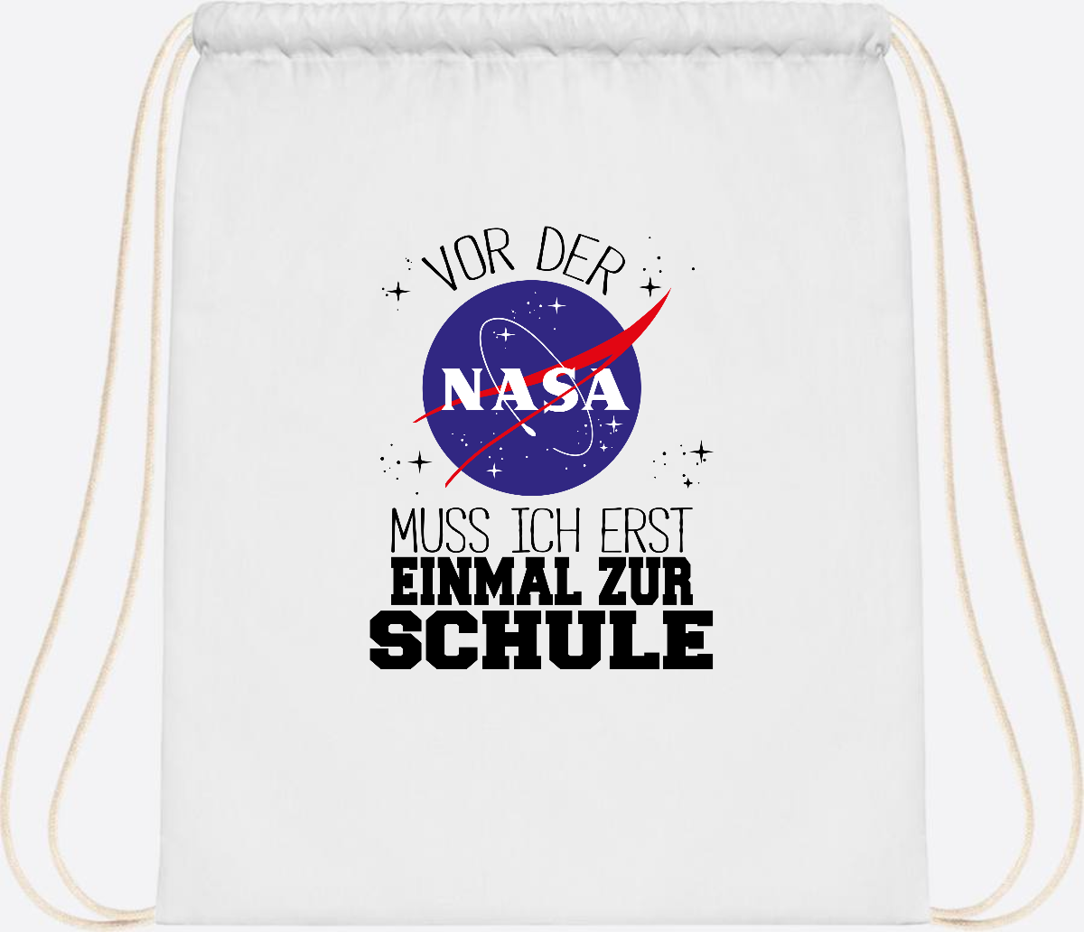 Turnbeutel zur Einschulung: Vor der NASA erst zur Schule - White