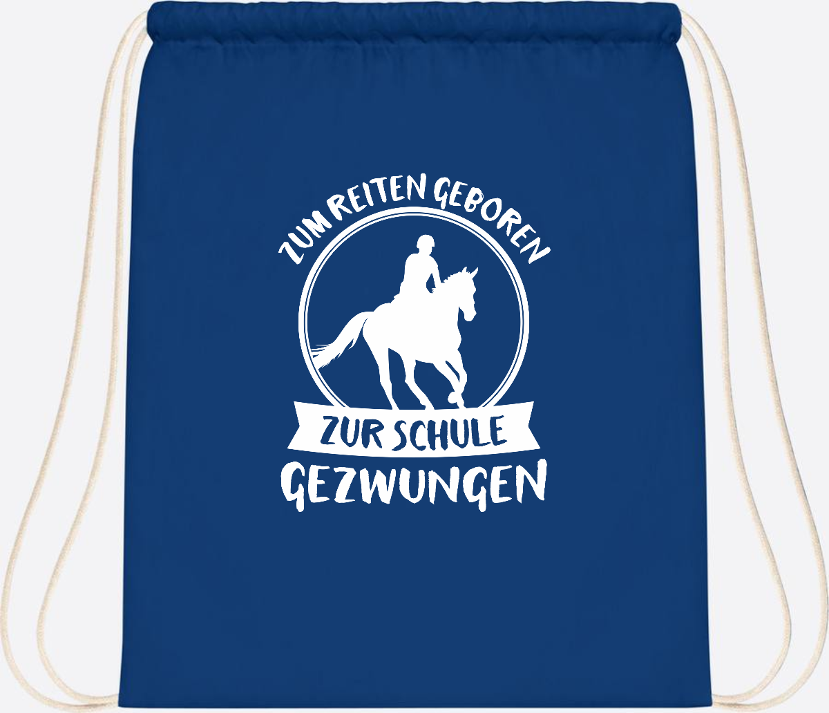 Turnbeutel zur Einschulung: Zum Reiten geboren – mit Name - Bright Royal