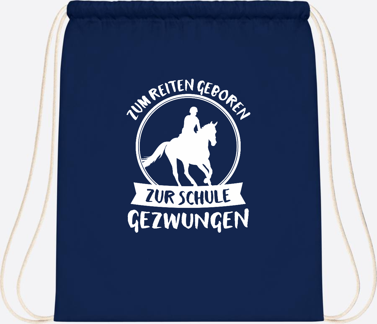 Turnbeutel zur Einschulung: Zum Reiten geboren – mit Name - French Navy