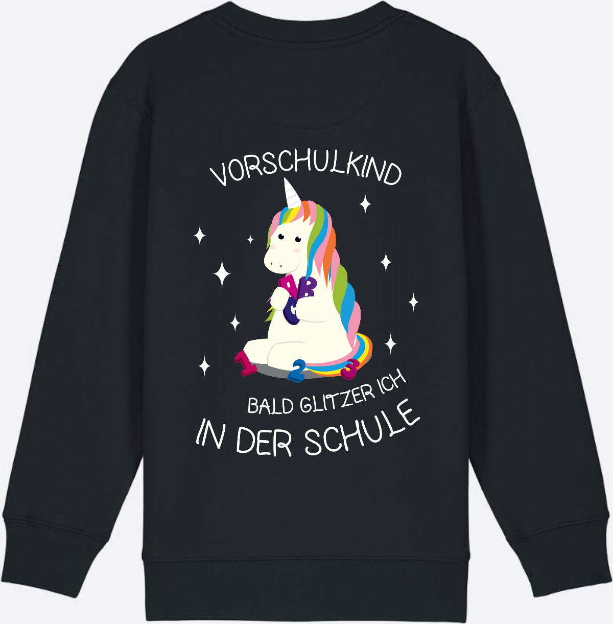 Vorschulkind Einhorn Sweatshirt – Geschenk zur Einschulung - Black