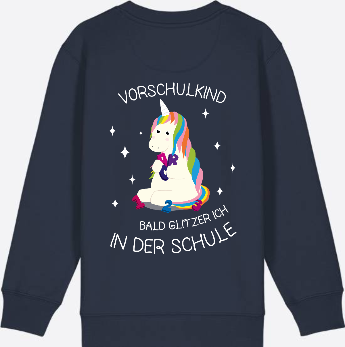 Vorschulkind Einhorn Sweatshirt – Geschenk zur Einschulung - French Navy