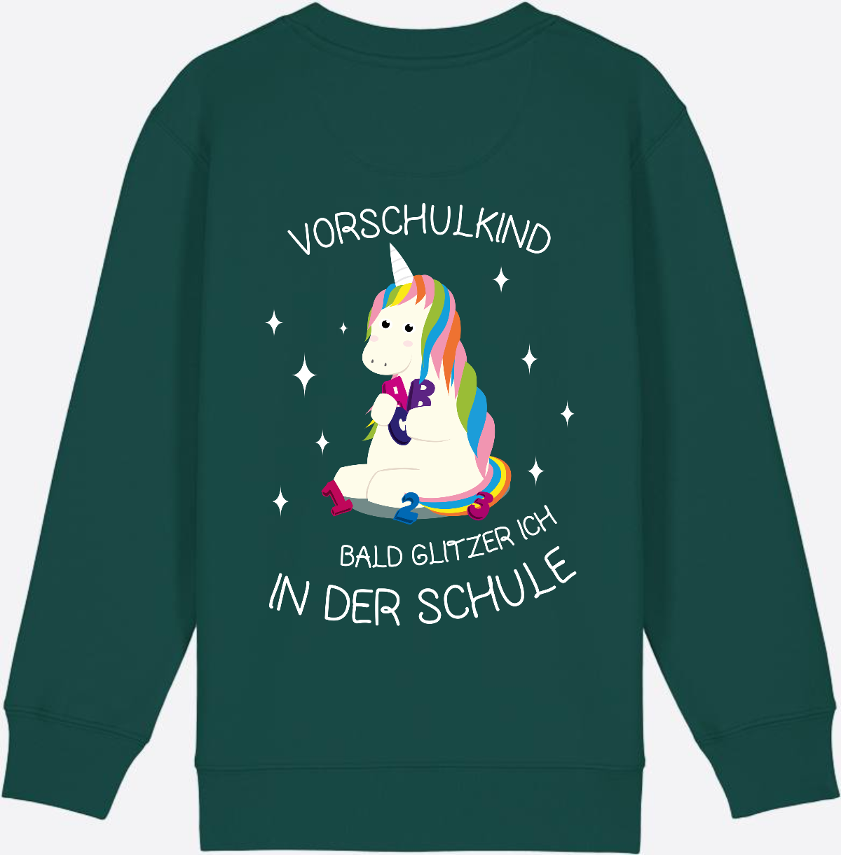 Vorschulkind Einhorn Sweatshirt – Geschenk zur Einschulung - Glazed Green