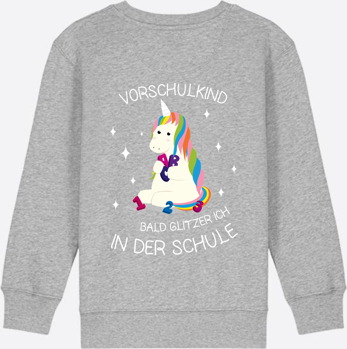 Vorschulkind Einhorn Sweatshirt – Geschenk zur Einschulung - Heather Grey