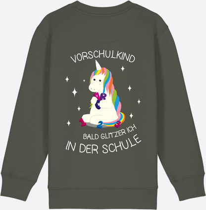 Vorschulkind Einhorn Sweatshirt – Geschenk zur Einschulung - Khaki