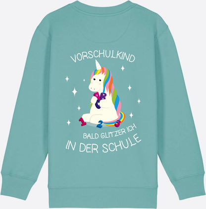 Vorschulkind Einhorn Sweatshirt – Geschenk zur Einschulung - Teal Monstera