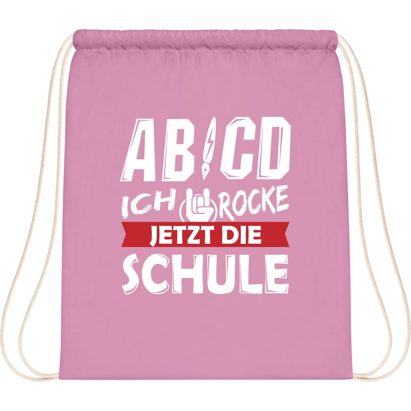 Turnbeutel Einschulung Rocker-Hand – Ich rocke jetzt die Schule