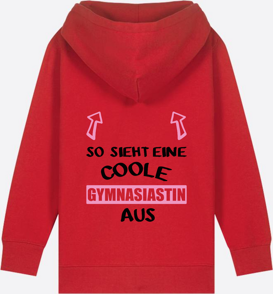 Zip-Hoodie "Coole Gymnasiastin" – Personalisiertes Geschenk - Red