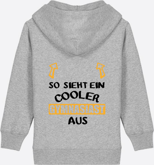 Zip-Hoodie 'Cooler Gymnasiast' – Personalisiert zum Schulstart - Heather Grey