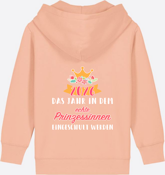 Zip-Hoodie Einschulung 2026 Prinzessin – Personalisiert - Fraiche Peche