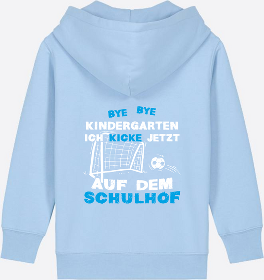Zip-Hoodie Einschulung – Bye Bye Kindergarten Fußball - Blue Soul