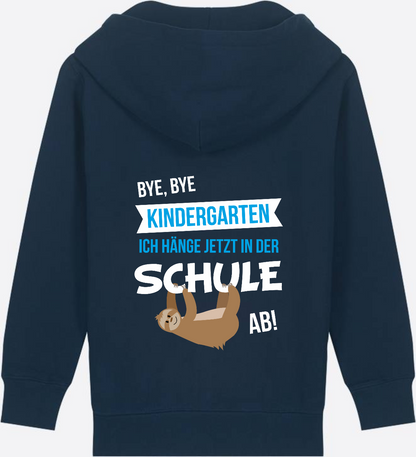 Zip-Hoodie Einschulung: Bye Bye Kindergarten mit Name - French Navy