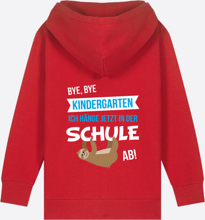 Zip-Hoodie Einschulung: Bye Bye Kindergarten mit Name - Red
