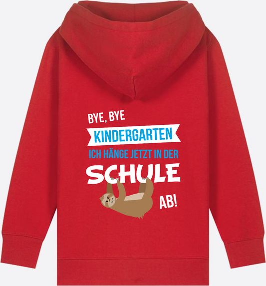 Zip-Hoodie Einschulung: Bye Bye Kindergarten mit Name - Red