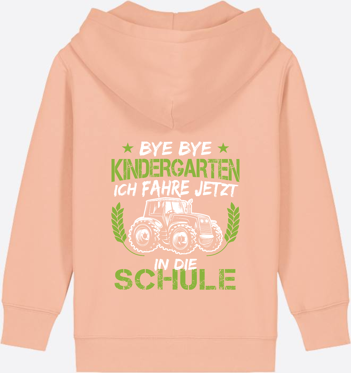 Zip-Hoodie Einschulung: Bye Bye Kindergarten Traktor - Fraiche Peche