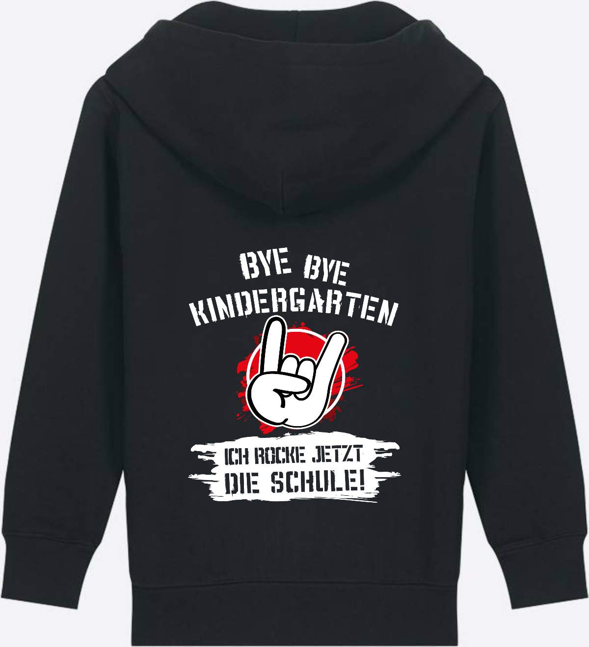 Zip-Hoodie Einschulung: Ich rocke jetzt die Schule Grunge Rot - Black