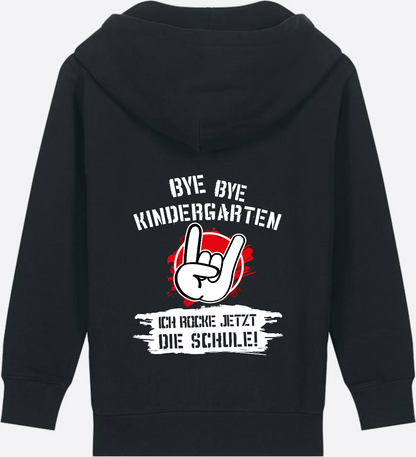 Zip-Hoodie Einschulung: Ich rocke jetzt die Schule Grunge Rot - Black
