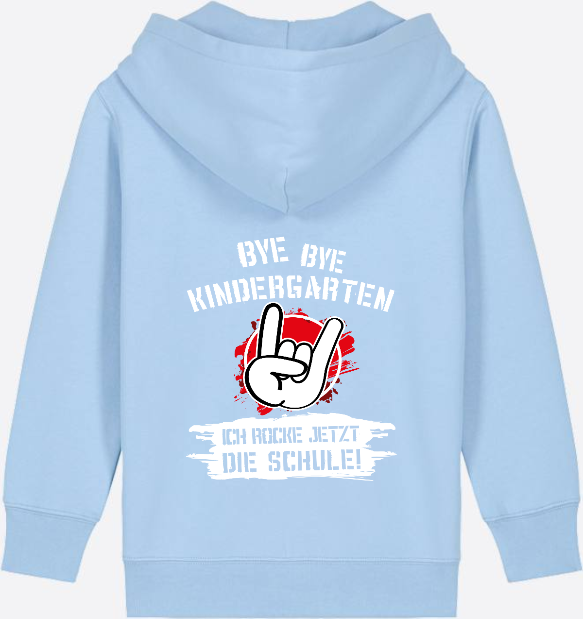 Zip-Hoodie Einschulung: Ich rocke jetzt die Schule Grunge Rot - Blue Soul