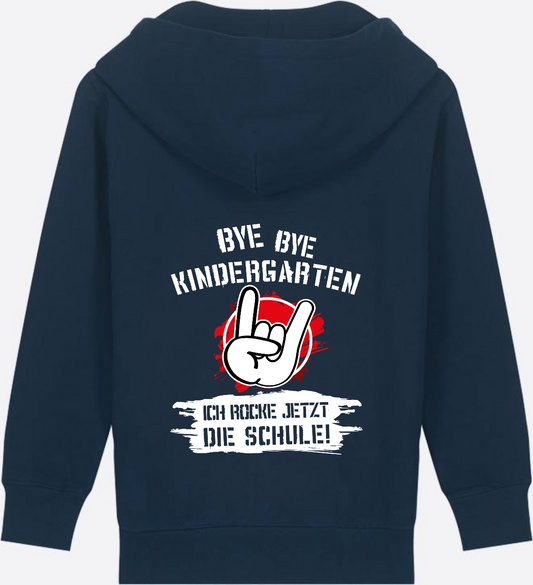 Zip-Hoodie Einschulung: Ich rocke jetzt die Schule Grunge Rot - French Navy