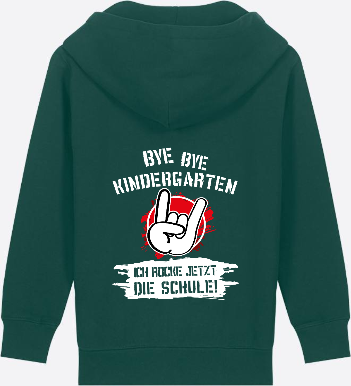 Zip-Hoodie Einschulung: Ich rocke jetzt die Schule Grunge Rot - Glazed Green