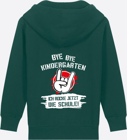 Zip-Hoodie Einschulung: Ich rocke jetzt die Schule Grunge Rot - Glazed Green