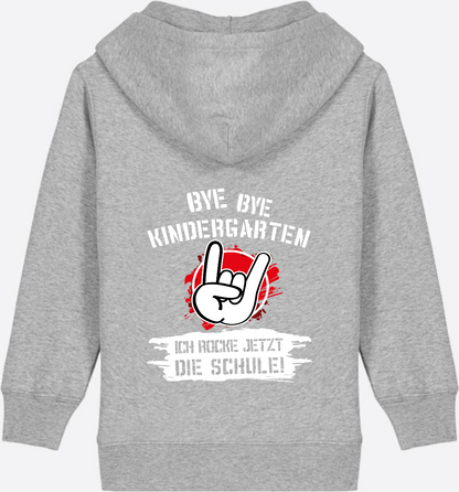 Zip-Hoodie Einschulung: Ich rocke jetzt die Schule Grunge Rot - Heather Grey