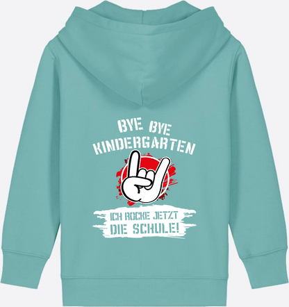 Zip-Hoodie Einschulung: Ich rocke jetzt die Schule Grunge Rot - Teal Monstera